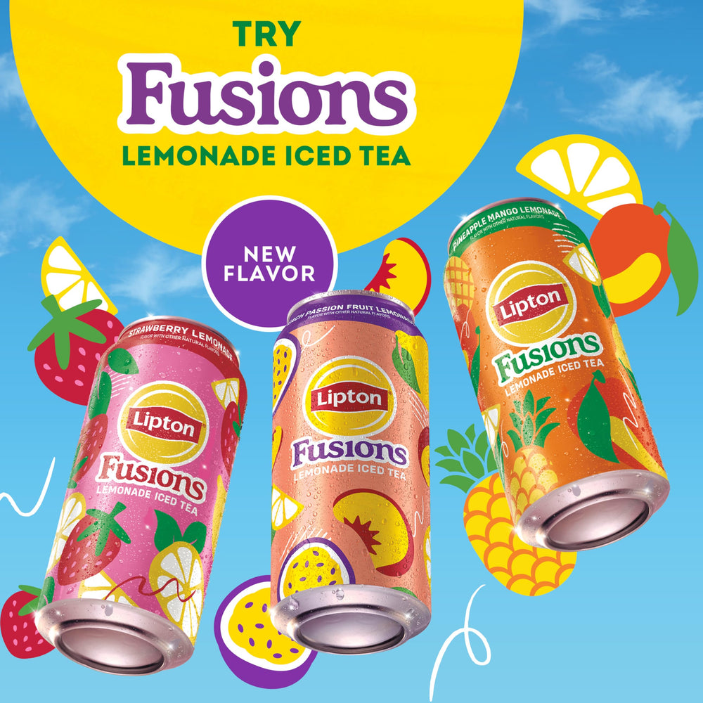Lipton can in outdoor picnic setting demonstrating refreshment on the go