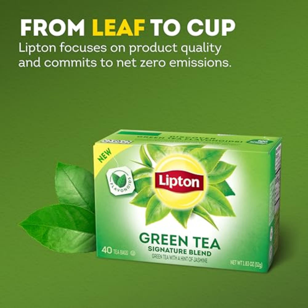 Hand holding Lipton box to show compact size and easy storage