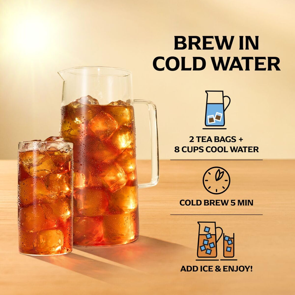 Lipton beside a quart jug showing scale and one-quart yield