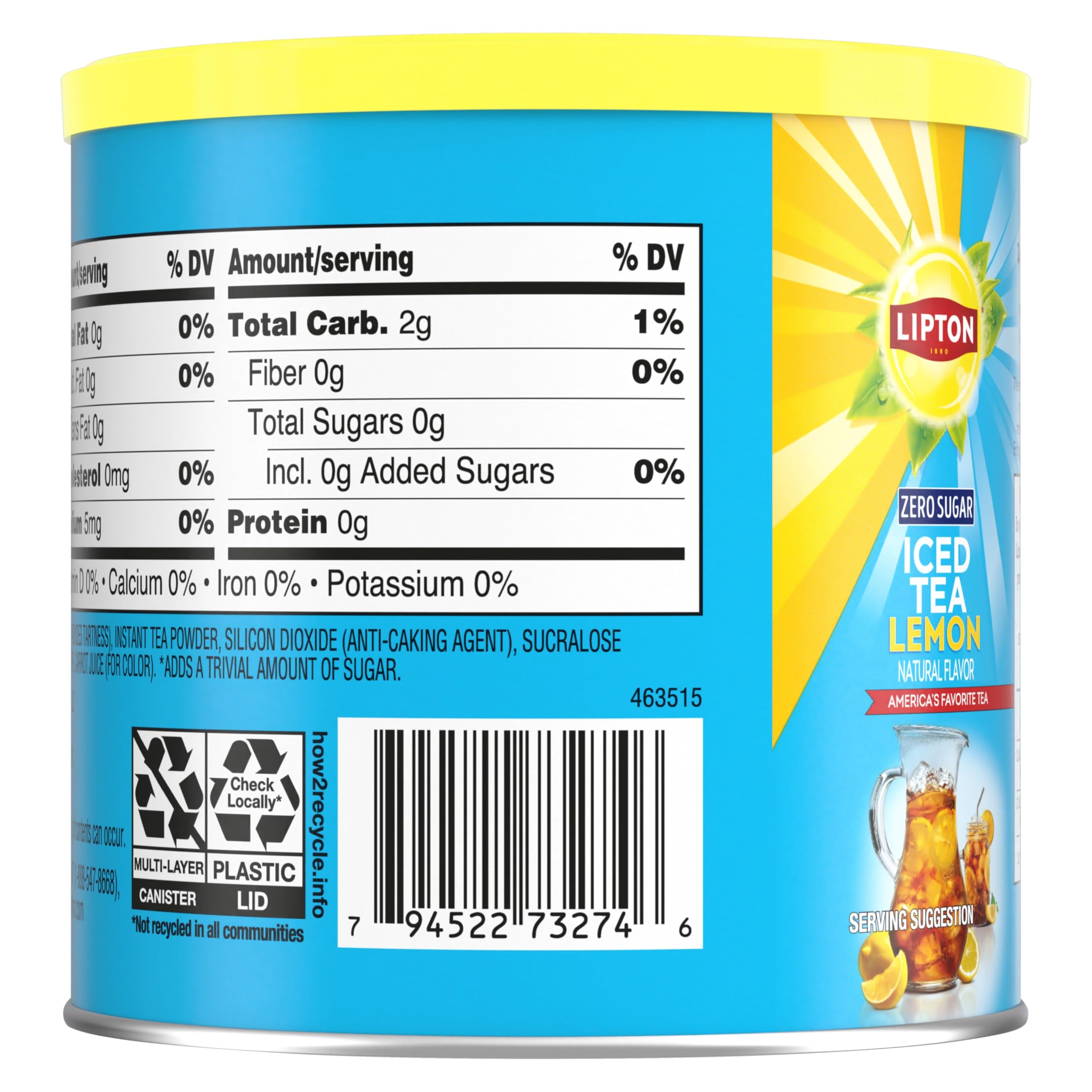 Lipton serving glass with ice and lemon for a refreshing beverage