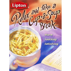 Lipton soup served on kitchen counter suggesting quick snack option