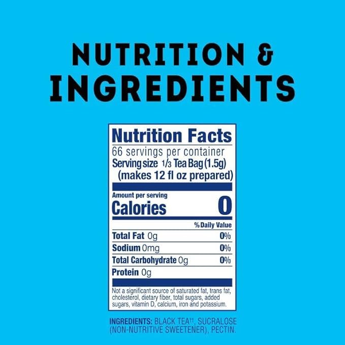 Airtight container storing Lipton Southern Sweet bags to preserve freshness