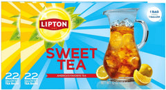 Lipton front packaging showing brand and gallon tea bag count for quick identification and purchase