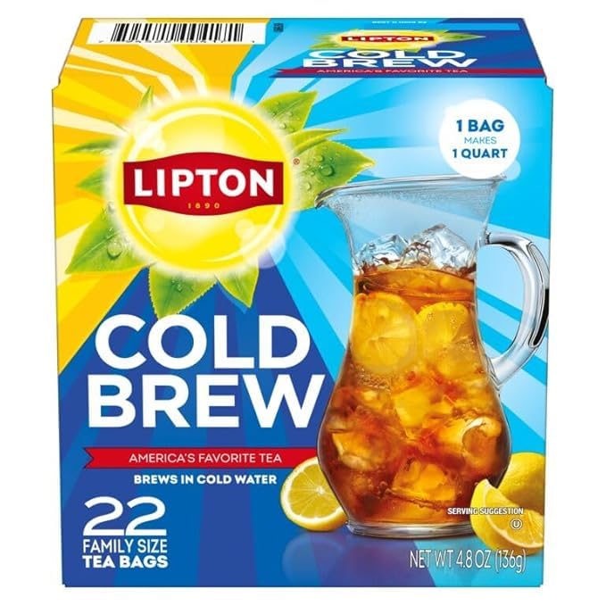 Lipton boxes stacked in pantry illustrating compact, shelf-friendly storage