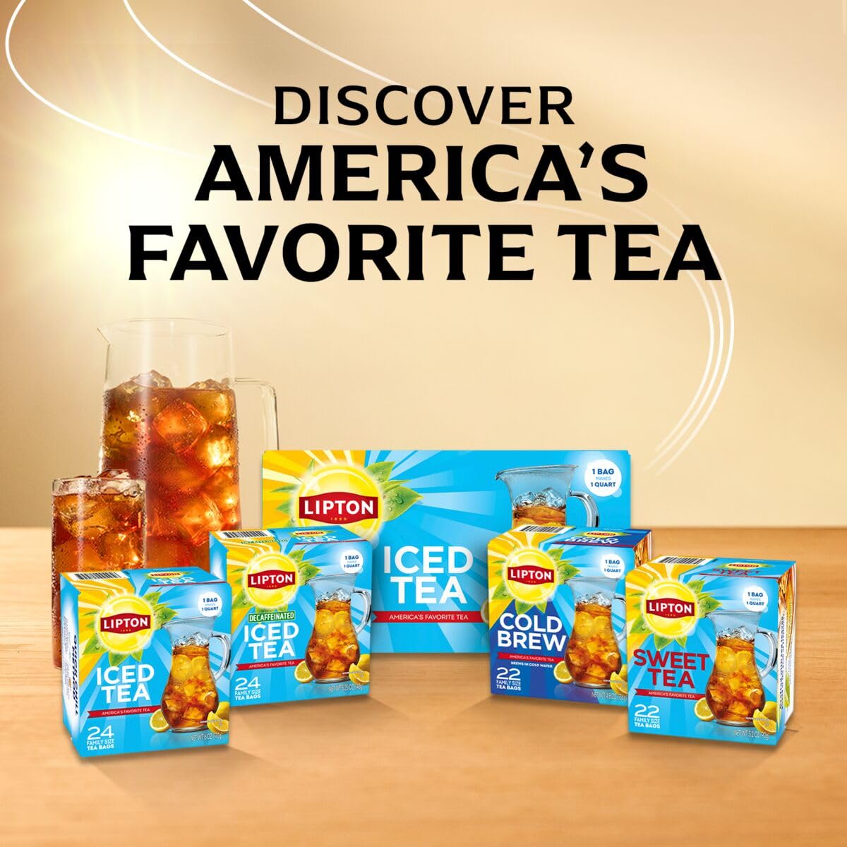 Lipton open box with tea bags visible demonstrating bulk value
