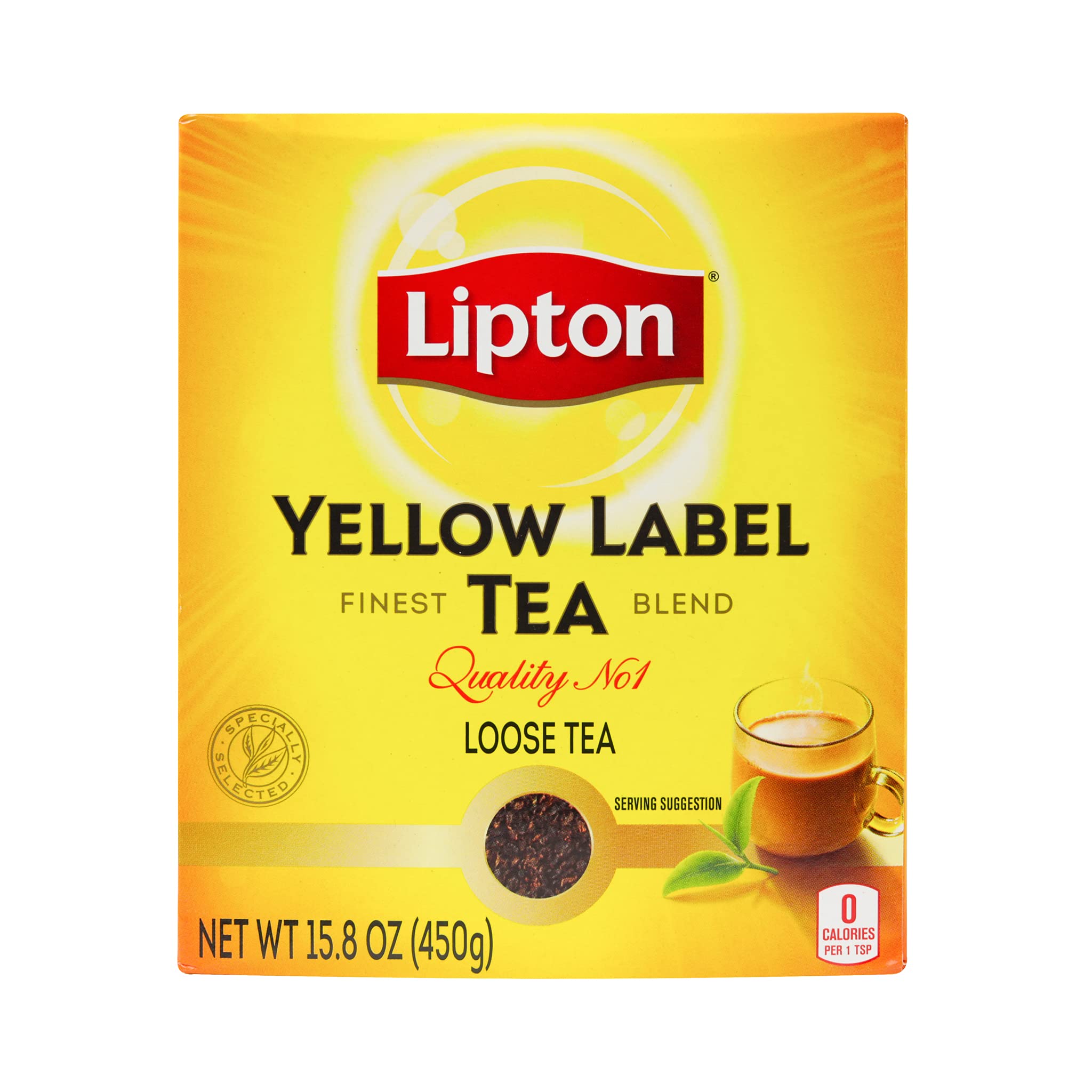 Lipton Yellow Label front packaging showing 450 g pack and clear label for quick identification and freshness