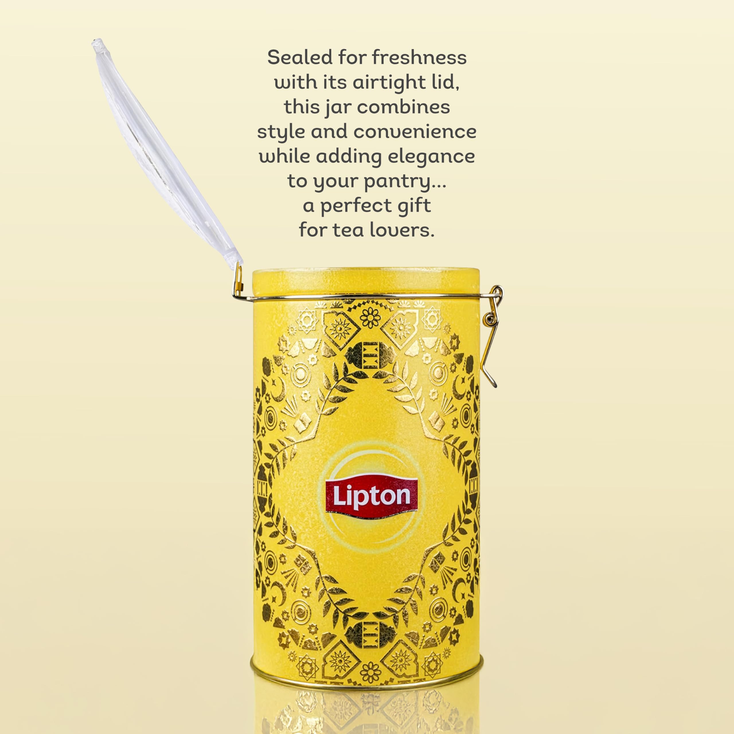 Lipton poured cup of black tea highlighting bold color and inviting aroma