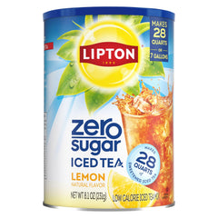Lipton canister front view showing branding and 28-quart yield benefit
