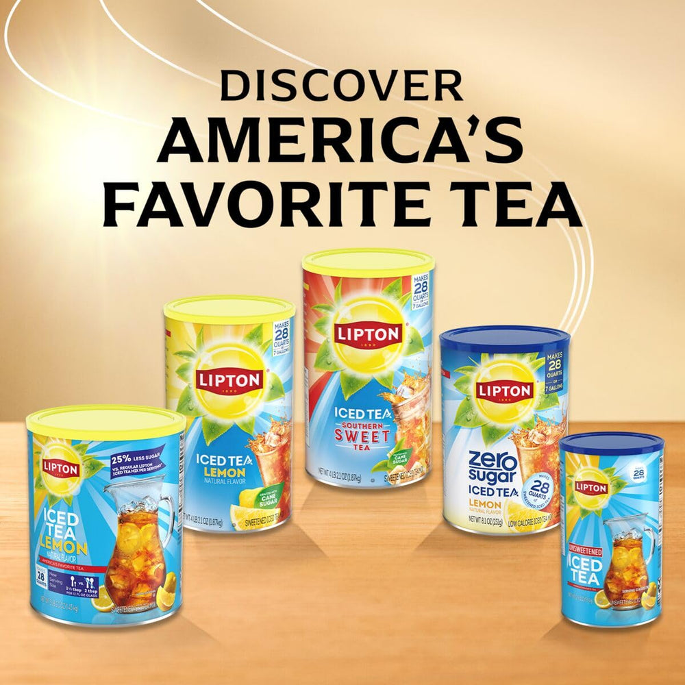 Chilled pitcher of Lipton iced tea ready to serve for family gatherings