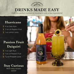 Liquid Alchemist syrup used in a cocktail demonstrating bright tropical flavor