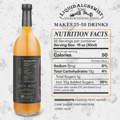 Liquid Alchemist label close-up highlighting natural ingredients and clarity