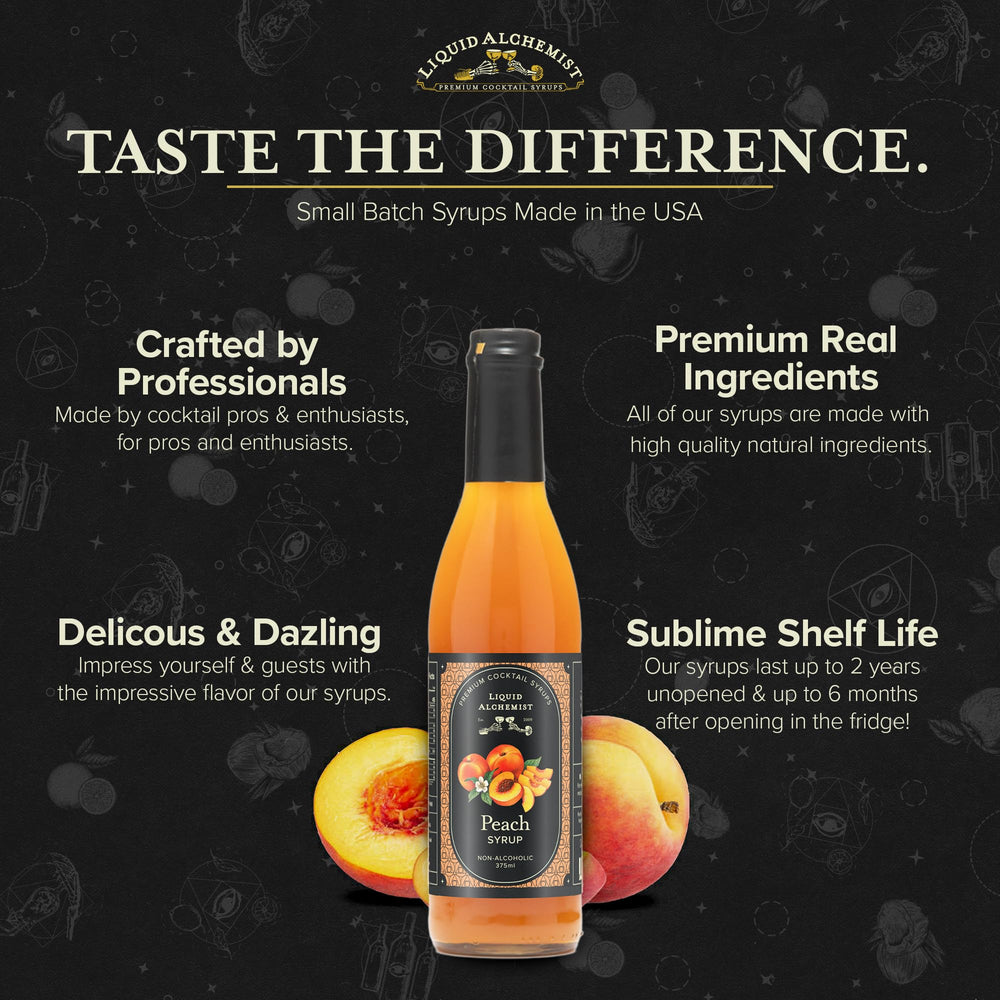 Liquid Alchemist splash into iced tea showing refreshing peach flavor boost