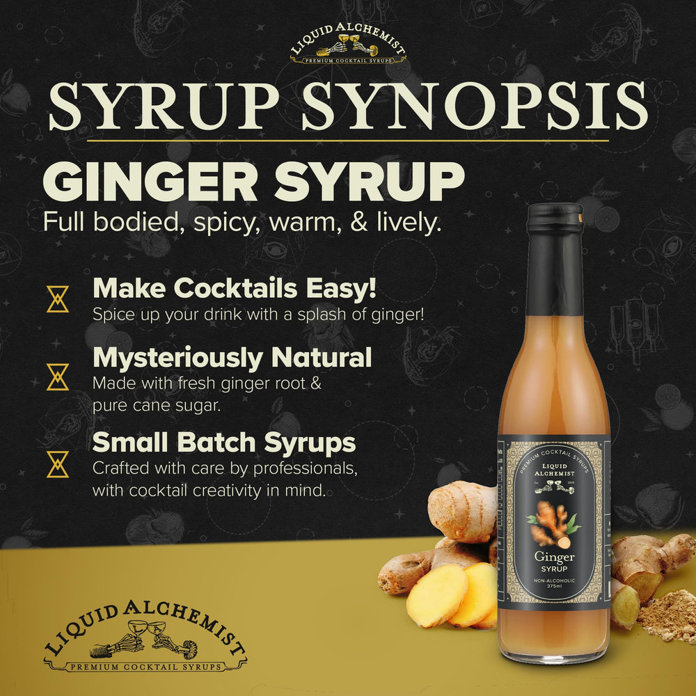 Liquid Alchemist syrup poured over ice demonstrating easy mixing and smooth texture