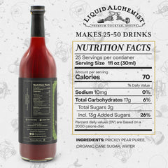 Liquid Alchemist closeup of label showing ingredients and small-batch benefit