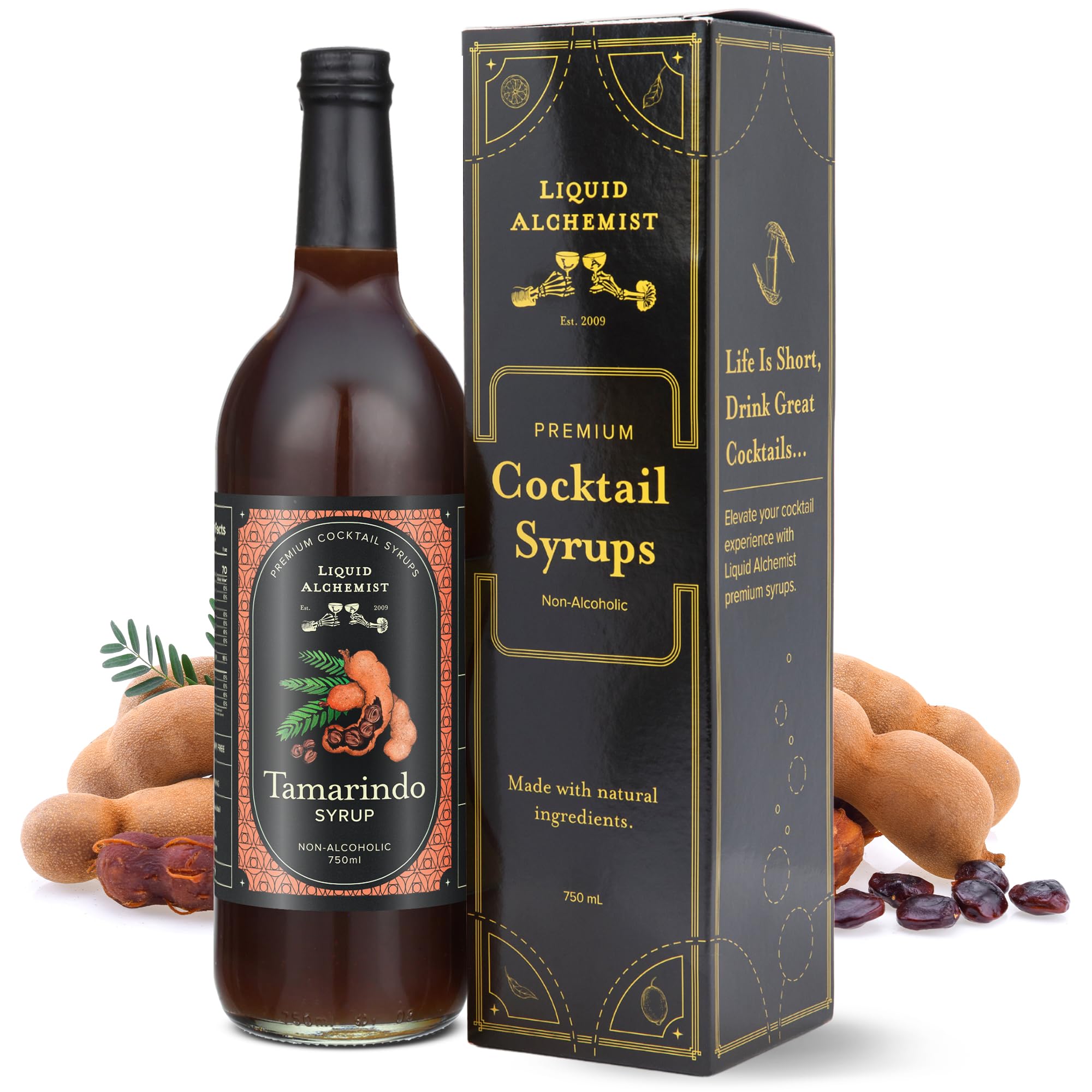 Liquid Alchemist front label showing product benefits and non-GMO claim