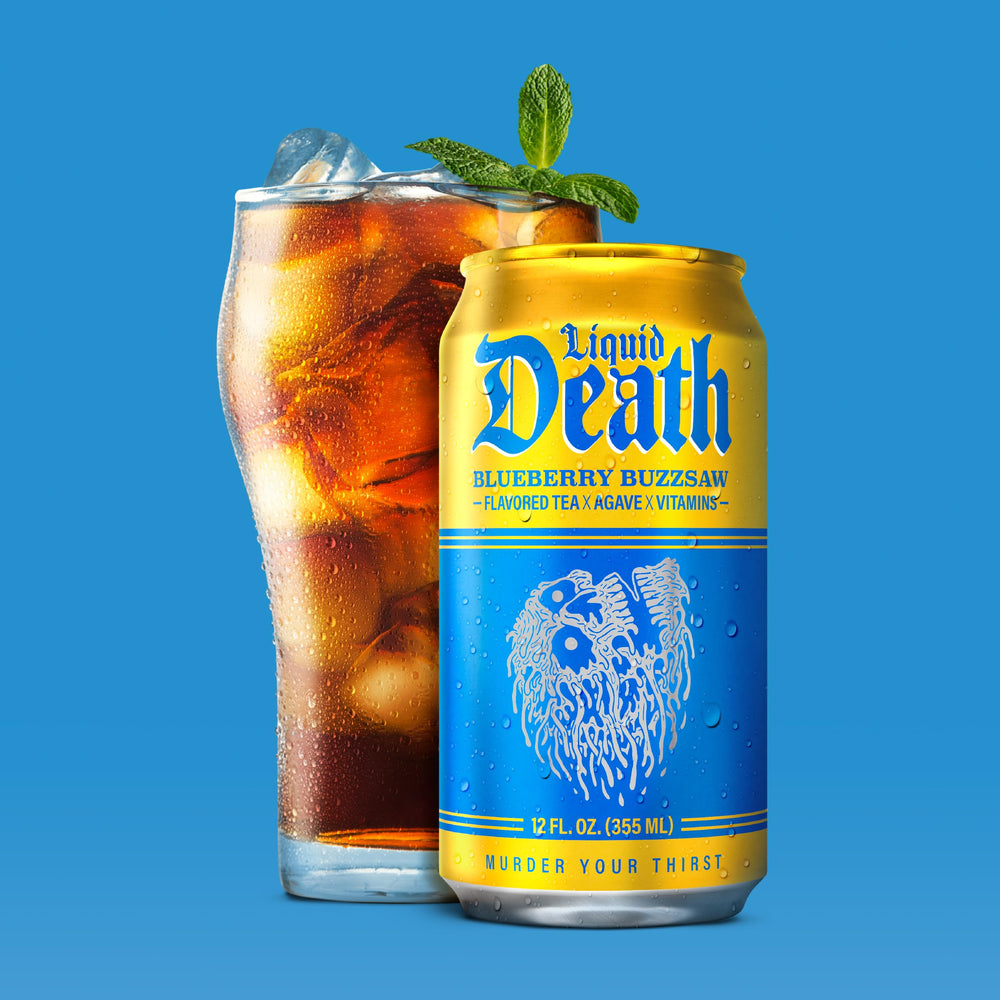 Liquid Death 12-pack stacked, convenient multipack for home or events