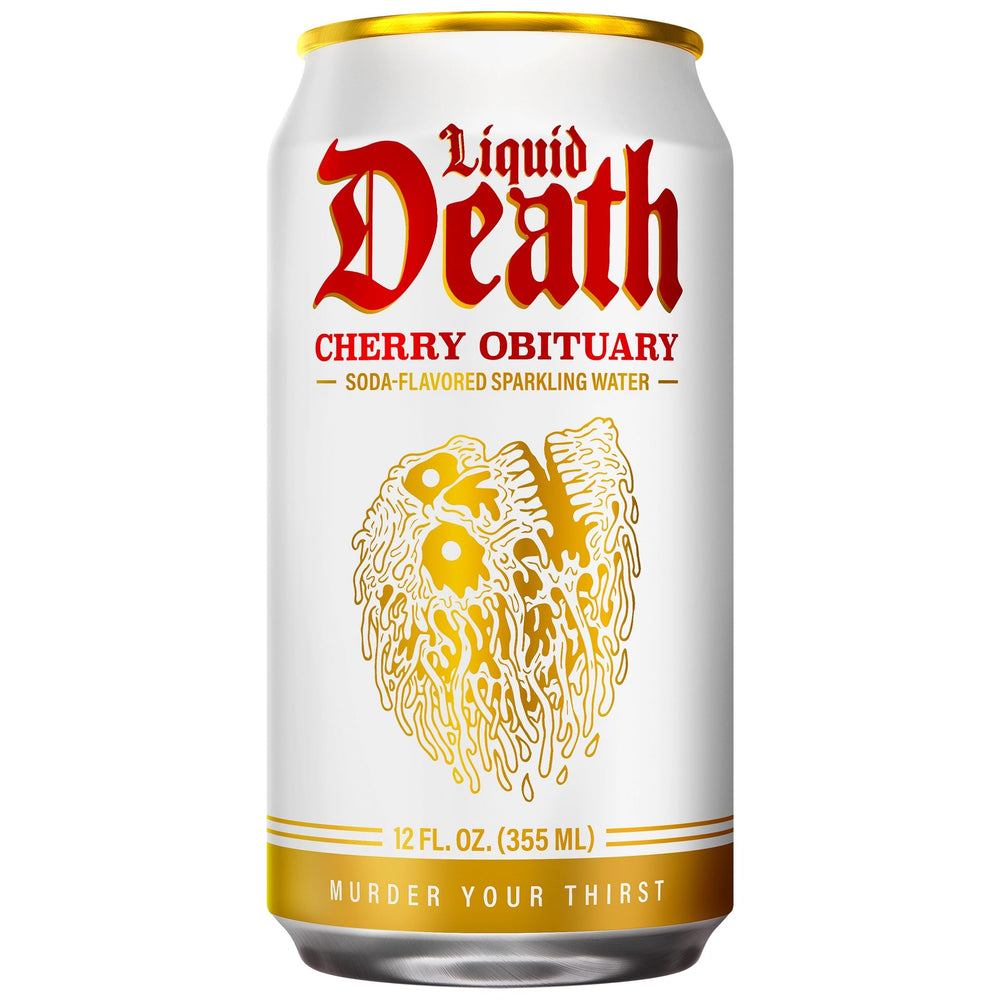 Liquid Death close-up carbonation and bubbles illustrating big soda-style mouthfeel