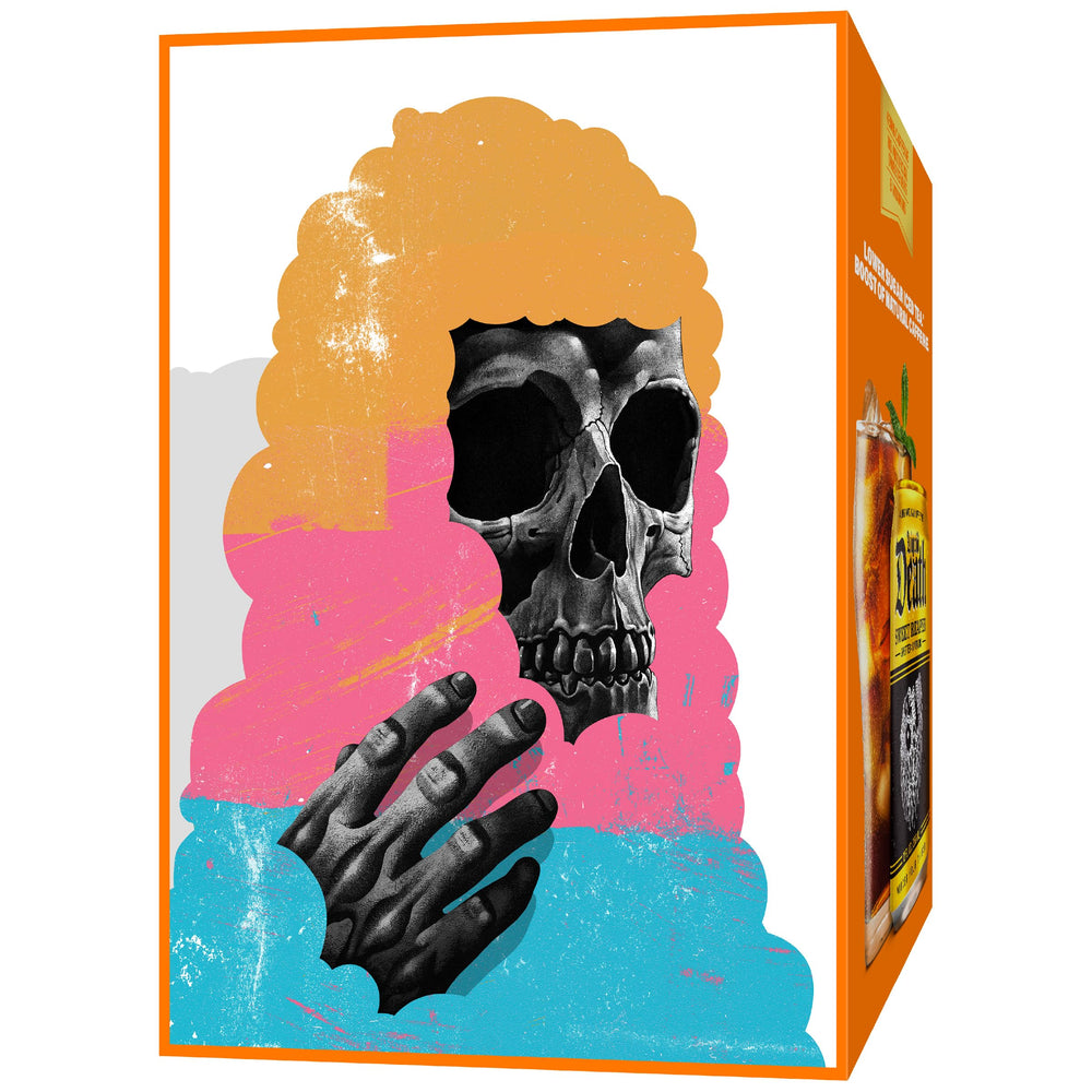 Liquid Death Sweet Reaper can in outdoor setting offering on-the-go refreshment
