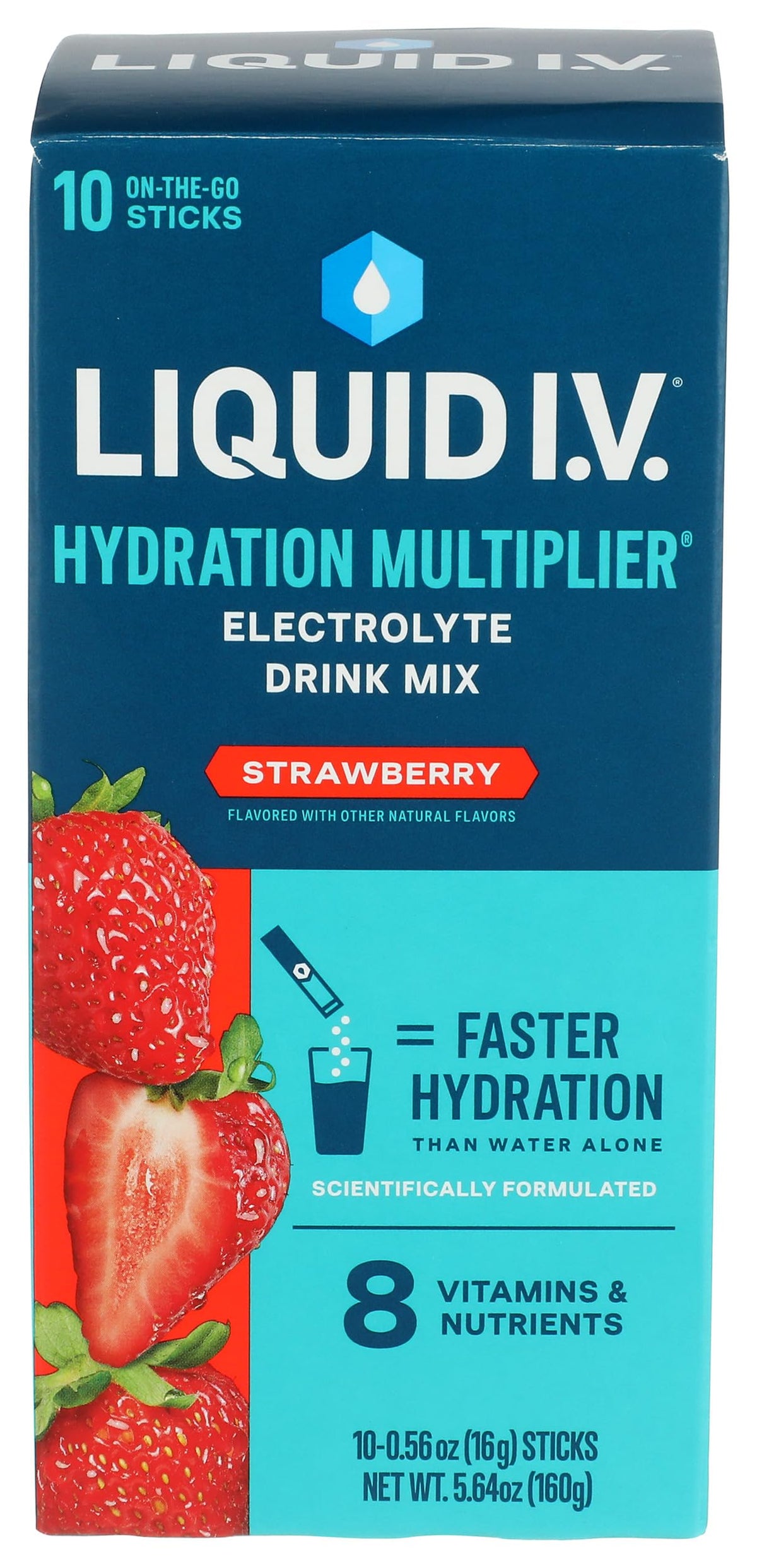 Liquid I.V. front pouch displaying pack design and hydration benefit