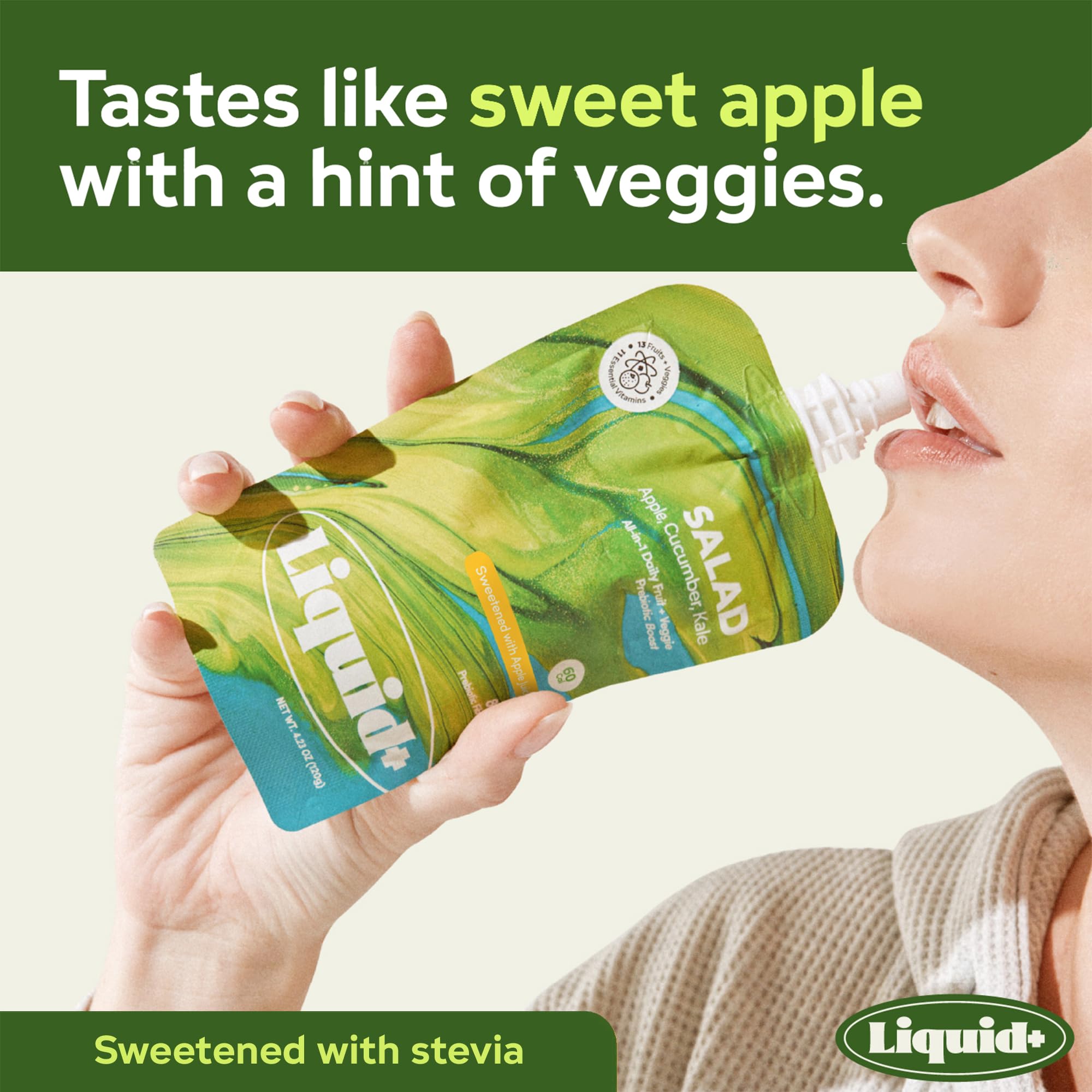 Liquid+ chilled pouch with ice cooler showing refreshing taste