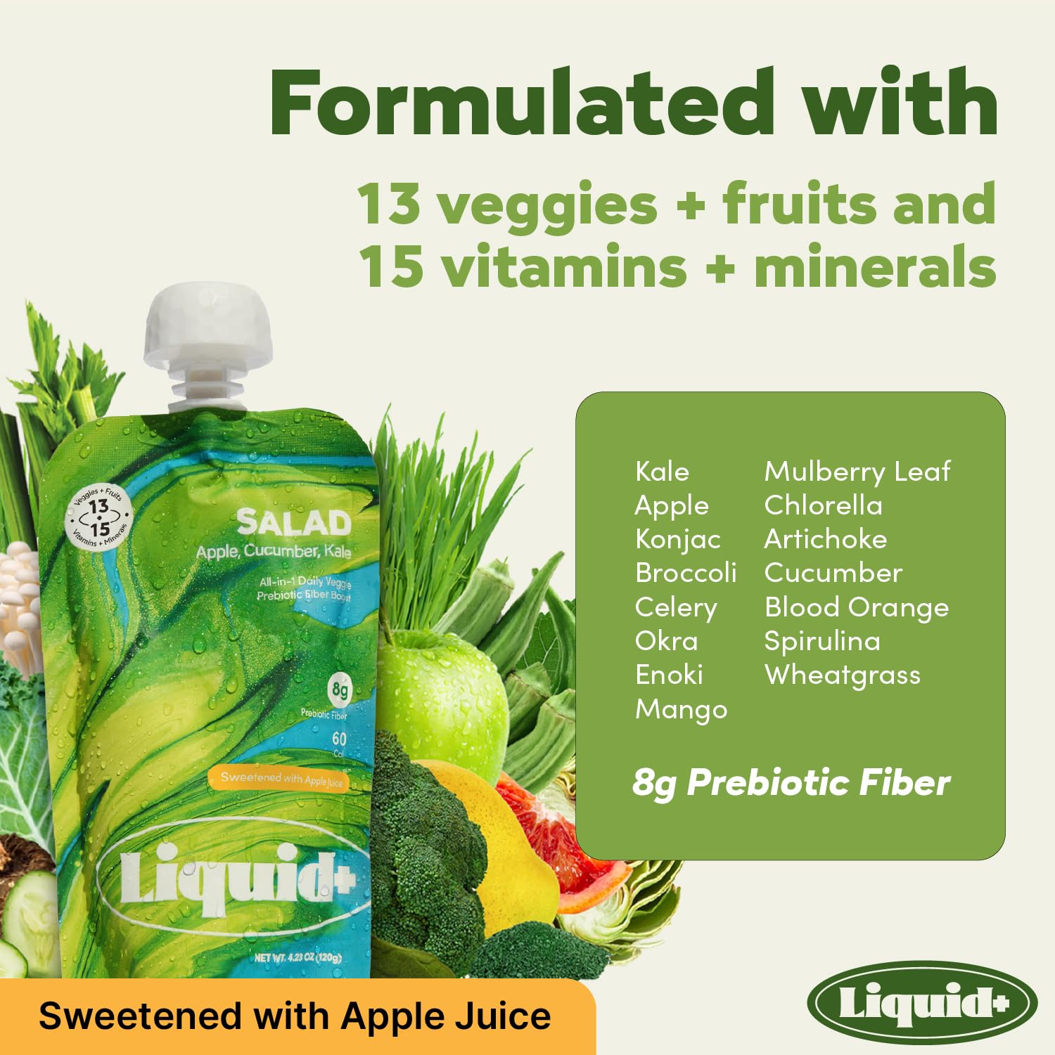 Liquid+ pouch held in hand showing single-serve size and easy portability
