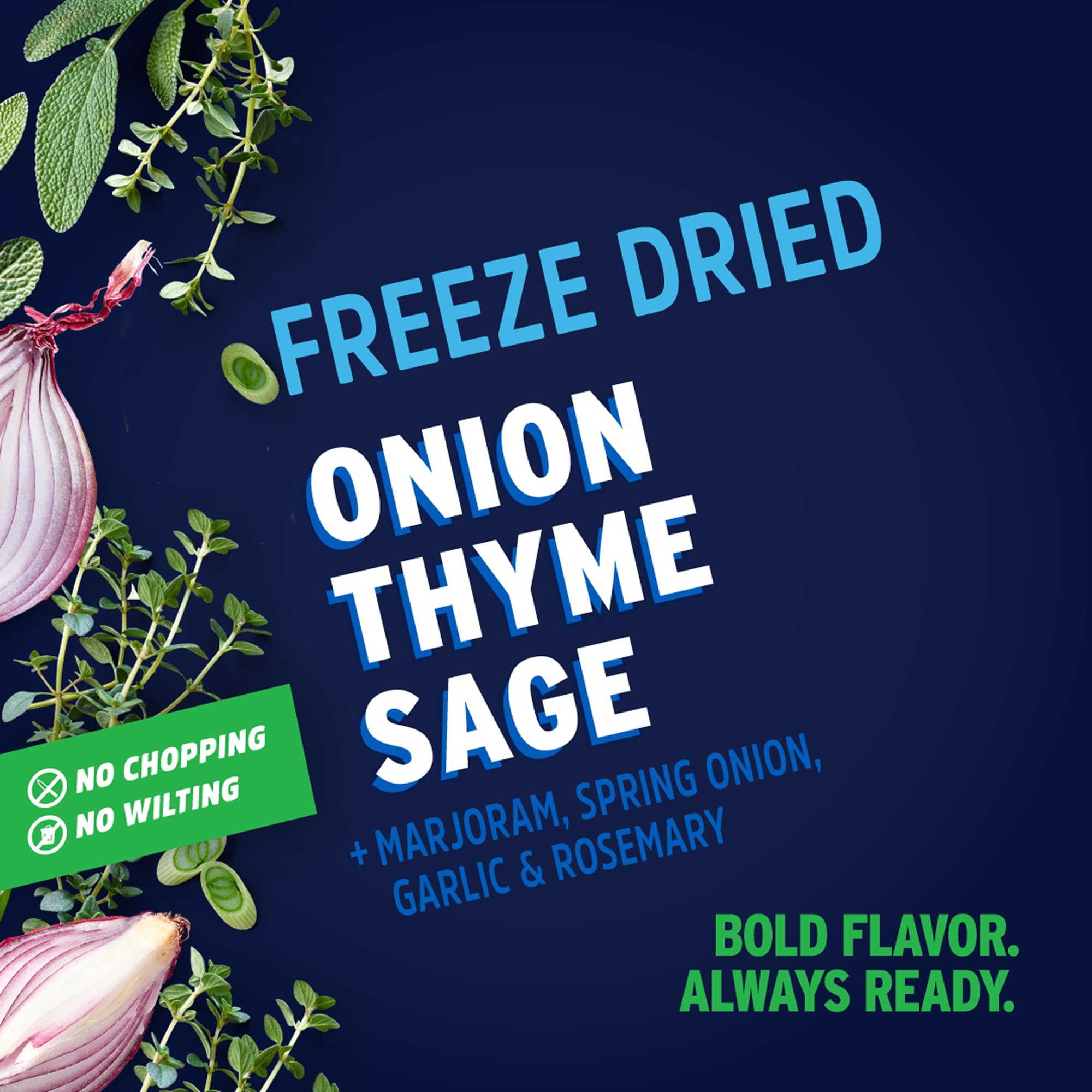 Close-up texture of freeze-dried herbs by LITEHOUSE, highlighting concentrated flavor