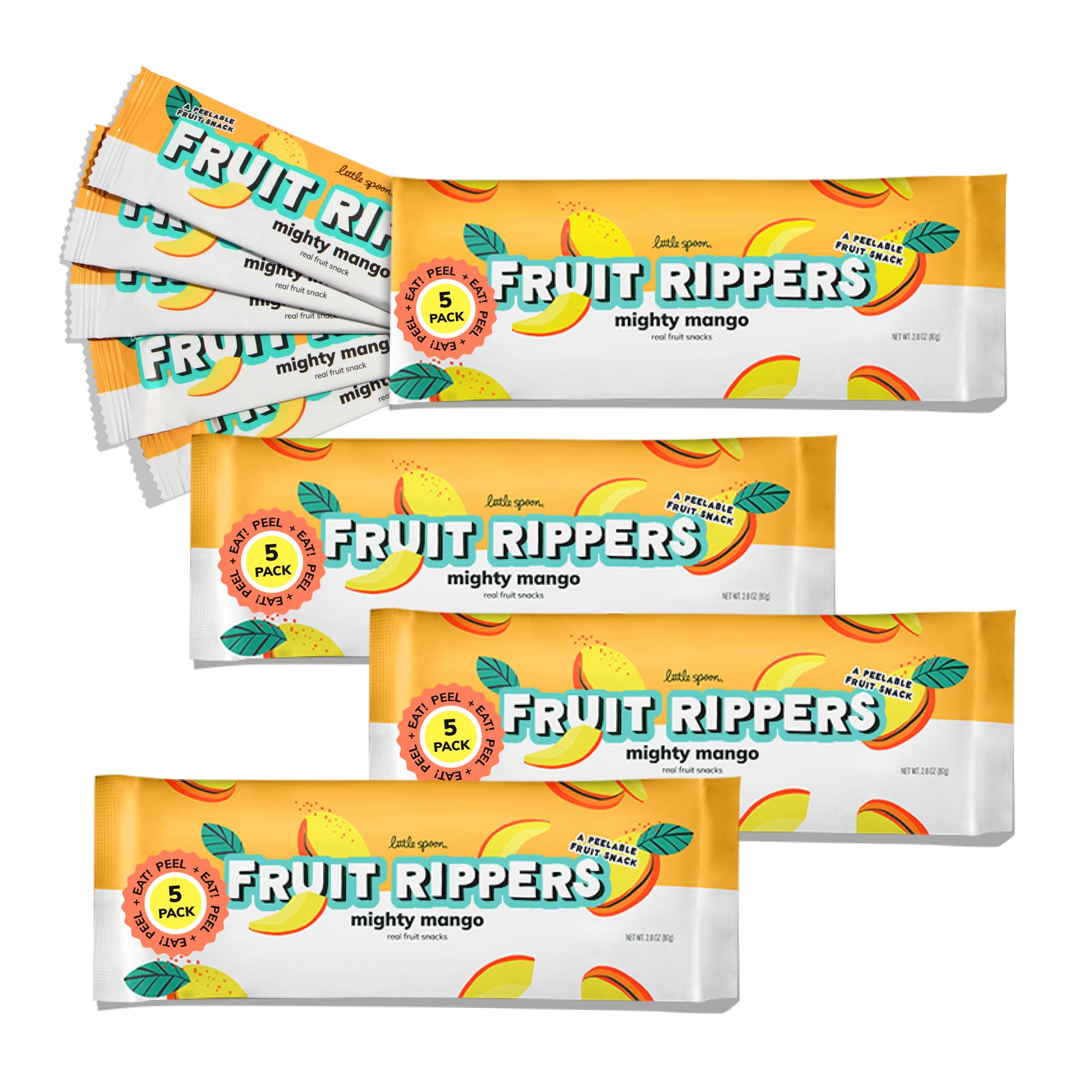 little spoon front packaging showing 20 pack and mango imagery for shelf appeal