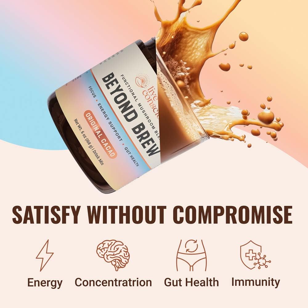 Live Conscious powder close-up texture highlighting smooth mixability