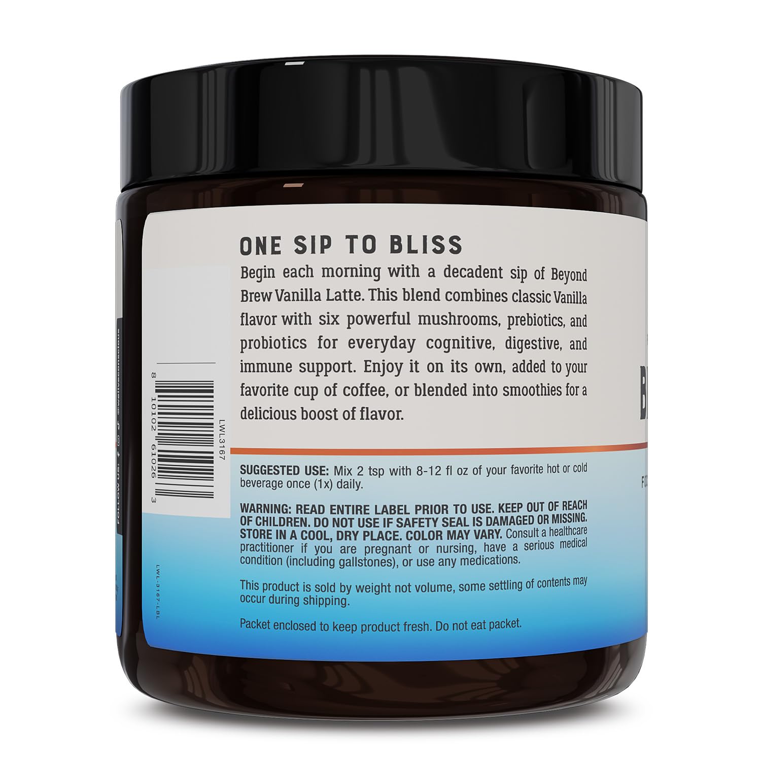 Live Conscious tin with spoon ready to measure single serving convenience