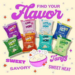 Live Love Pop bag in hand highlighting single-serve portion convenience