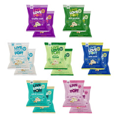 Live Love Pop front packaging showing variety assortment and benefits