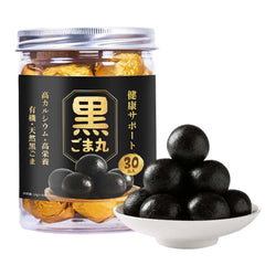 LIVEEN front packaging showing 30-piece black sesame snack, convenient portability
