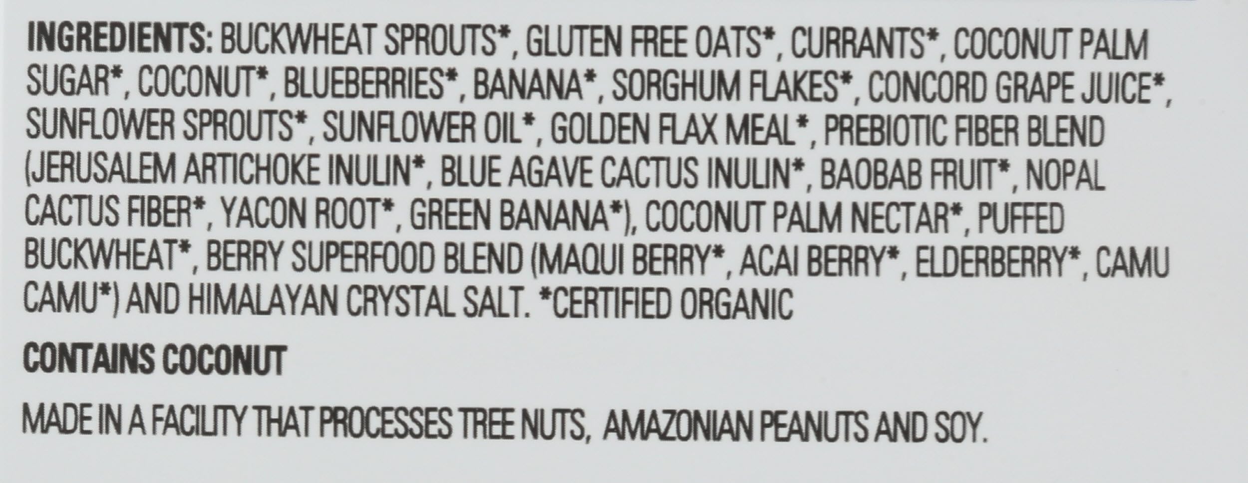 Living Intentions detailed cereal texture emphasizing sprouted grains crunch