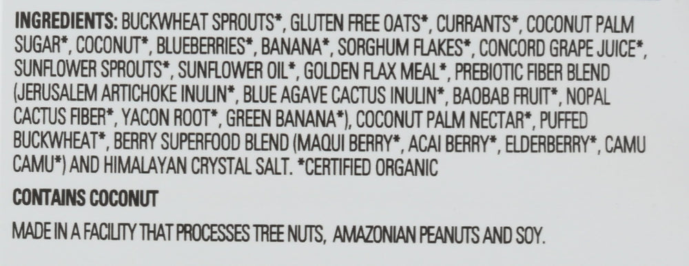 Living Intentions detailed cereal texture emphasizing sprouted grains crunch