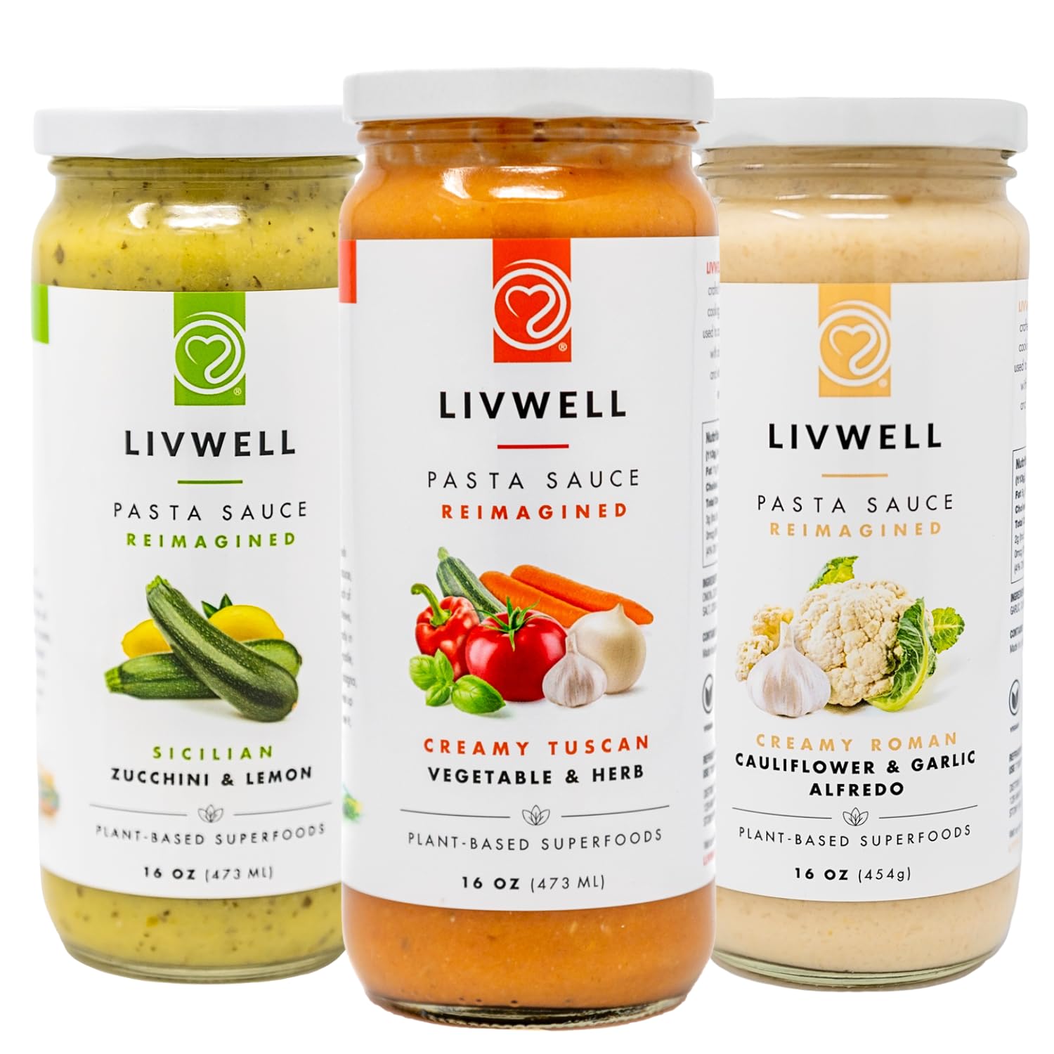LIVWELL three-jar pack front view showing variety and pantry convenience