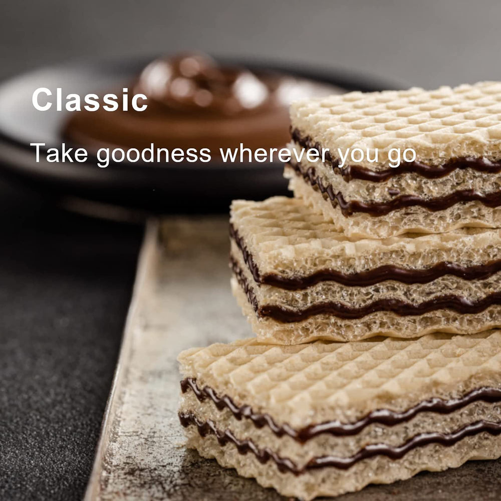 Loacker wafer next to hand illustrating compact single-serve size