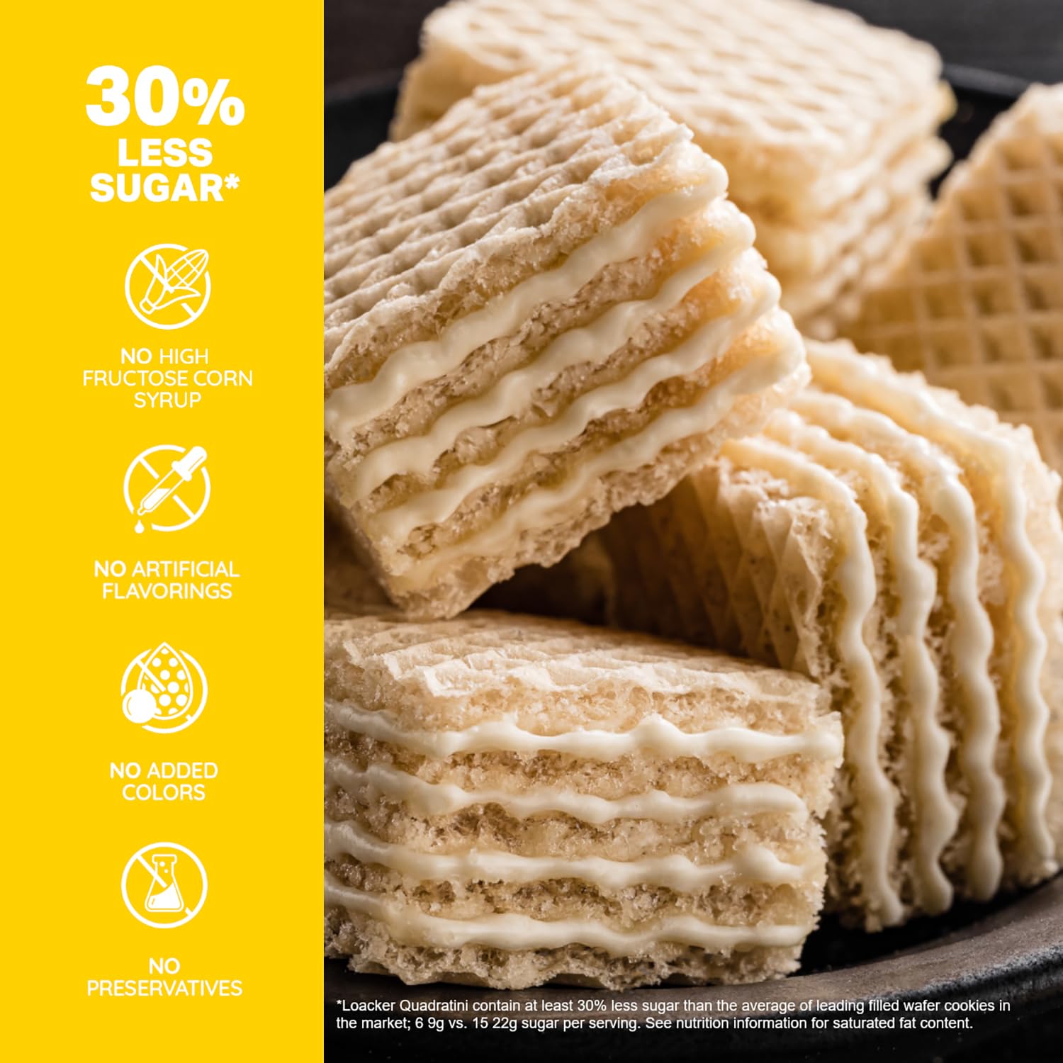 Loacker lemon wafer detail showing tangy filling and visual freshness