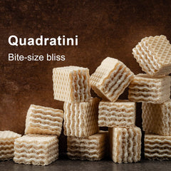 Close-up of Loacker Quadratini wafer stack highlighting delicate layers and lemon cream center
