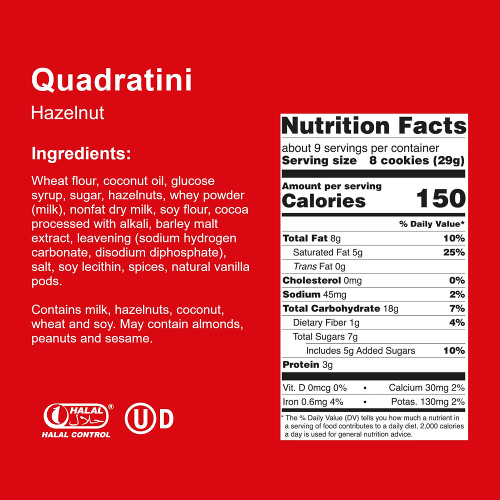 Loacker plated Quadratini served with coffee for a pleasant snack or dessert pairing