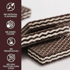 Loacker wafer cross-section showing cocoa wafers and milk cream filling