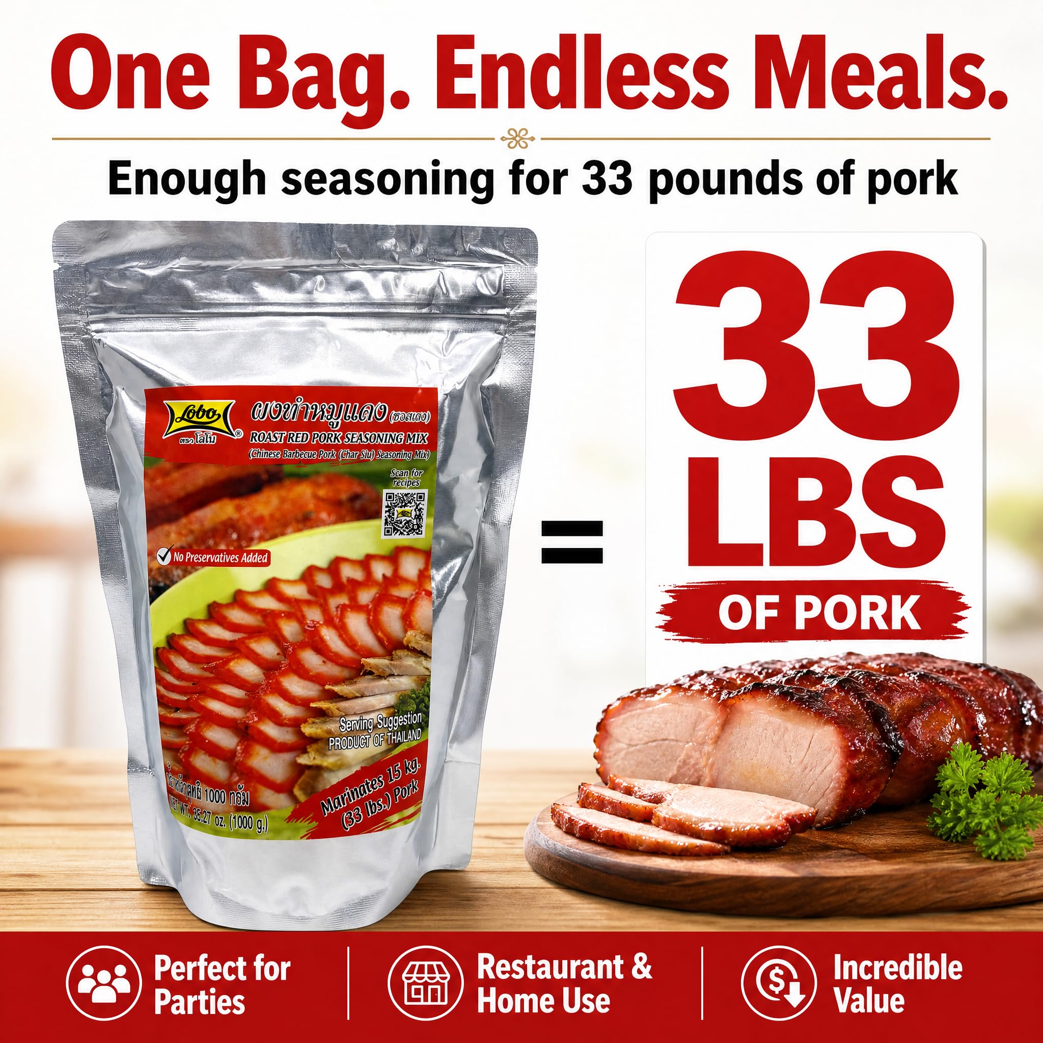 Lobo back label with ingredients and directions for accurate preparation benefit