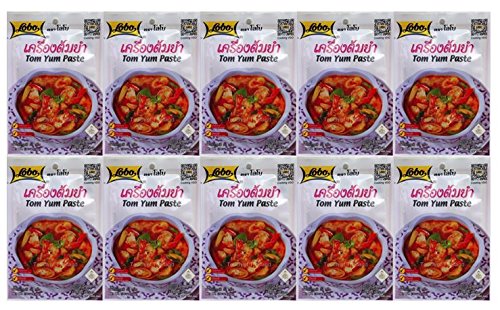 LOBO front packaging showing sachet with bold spicy tom yum flavor, quick meal benefit