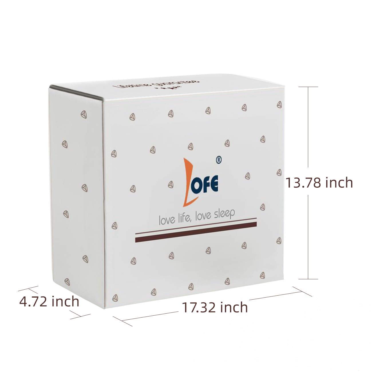 LOFE bedroom scene with filled pillow showing natural breathable sleep surface benefit
