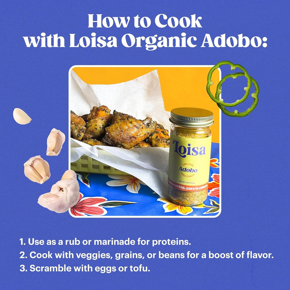 Loisa adobo texture on spoon, showing fine grind and vibrant natural color for seasoning