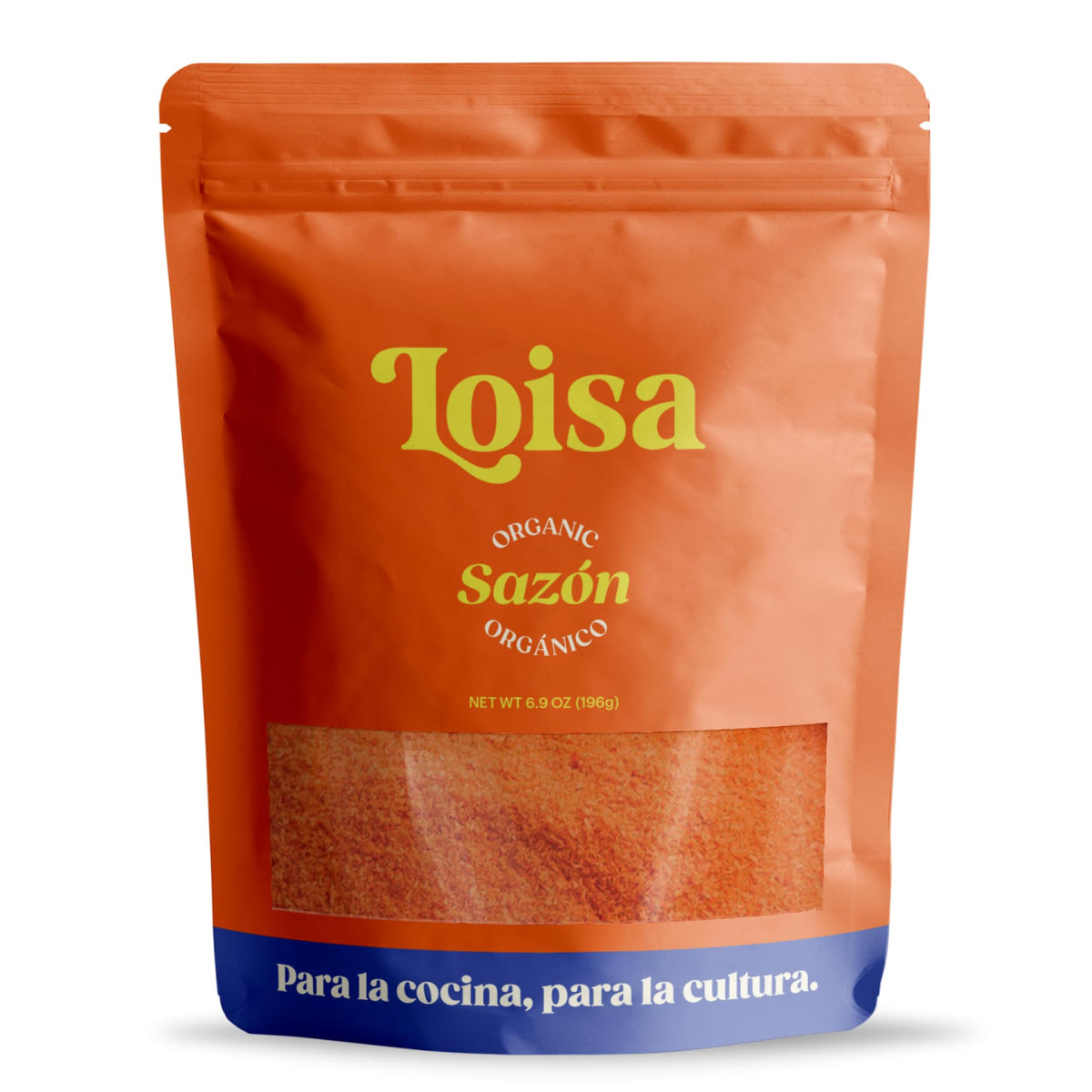 Loisa front packaging showing organic sazon and clear product identity benefit