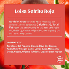 Loisa label close-up highlighting ingredients and no-preservatives benefit
