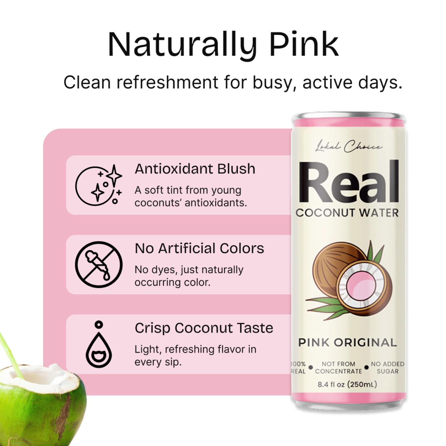 lōkal chōice poured into glass showing refreshing taste and versatility