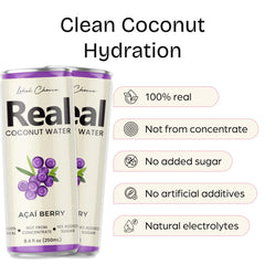 lōkal chōice single can front label highlighting açaí berry coconut water and no added sugar