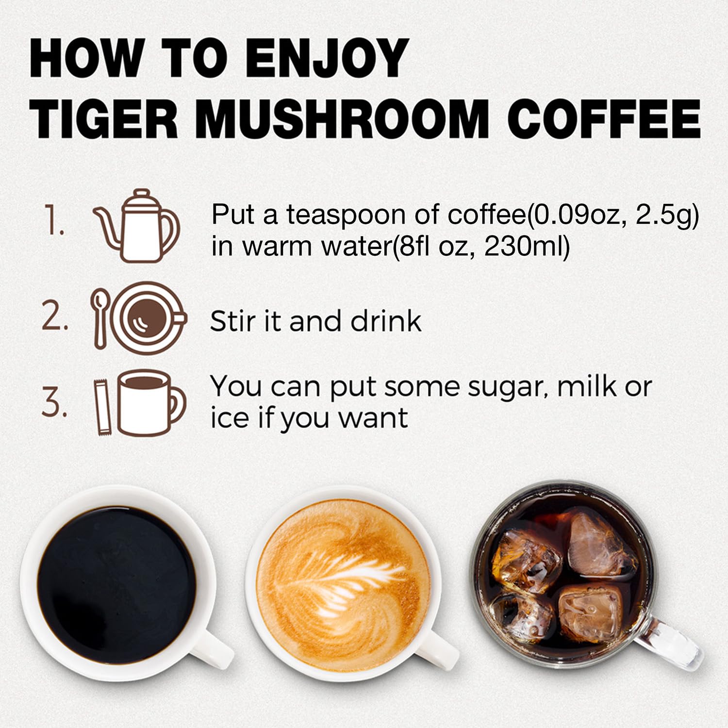 LOKO nature ingredient plate with Reishi, Chaga and Arabica beans showing natural origins benefit