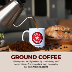 Lola Savannah ground coffee heap showing texture and rich aroma benefit